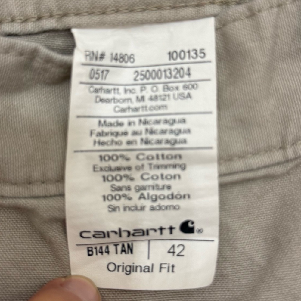 Two Carhartt Men's Khaki Shorts Size 42 Original Fit - Picture 11 of 12